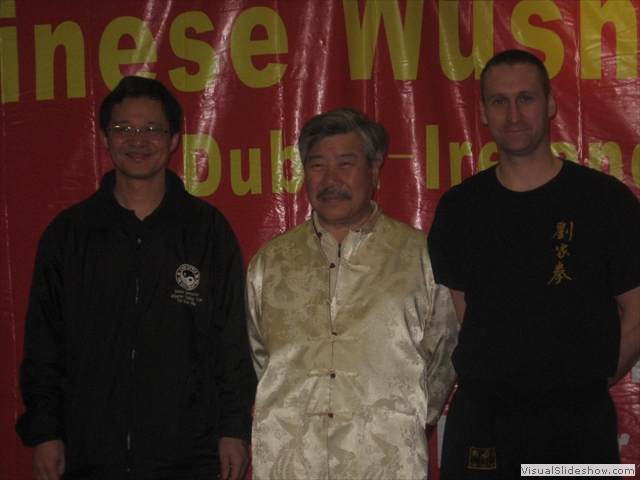 Sifu Derek Dawson, pictured with Master Yau, at a grading held by the The Chinese Wushu Association, held in Dublin.