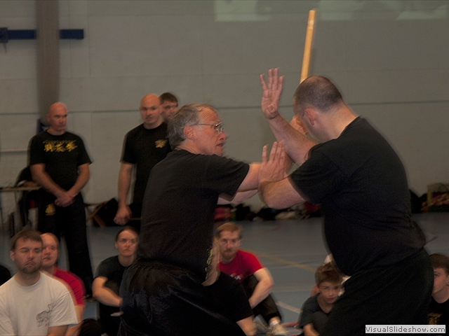 Guardian John Russell demonstrating self defense with Niall Whyte at the Summer Course